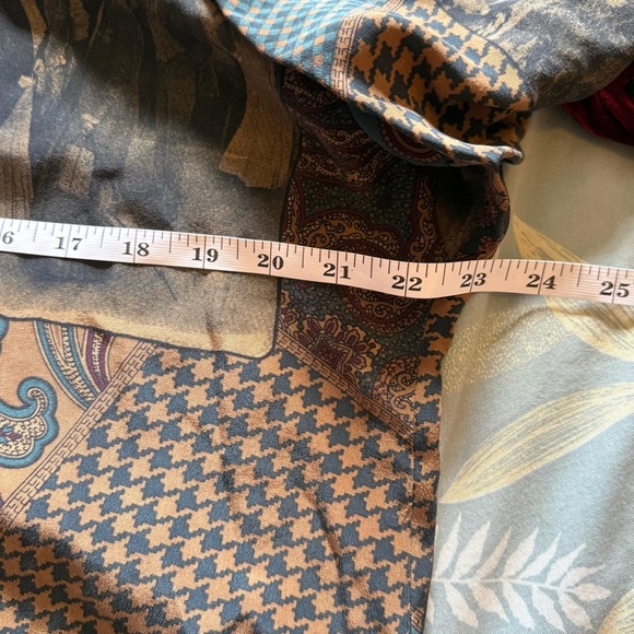 Vintage Ellen Tracy Patchwork Button-Up Shirt 100% Silk - Picture 10 of 12